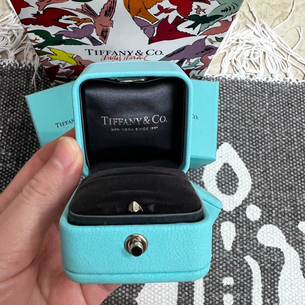 TWO Tiffany ring cases with boxes and bag